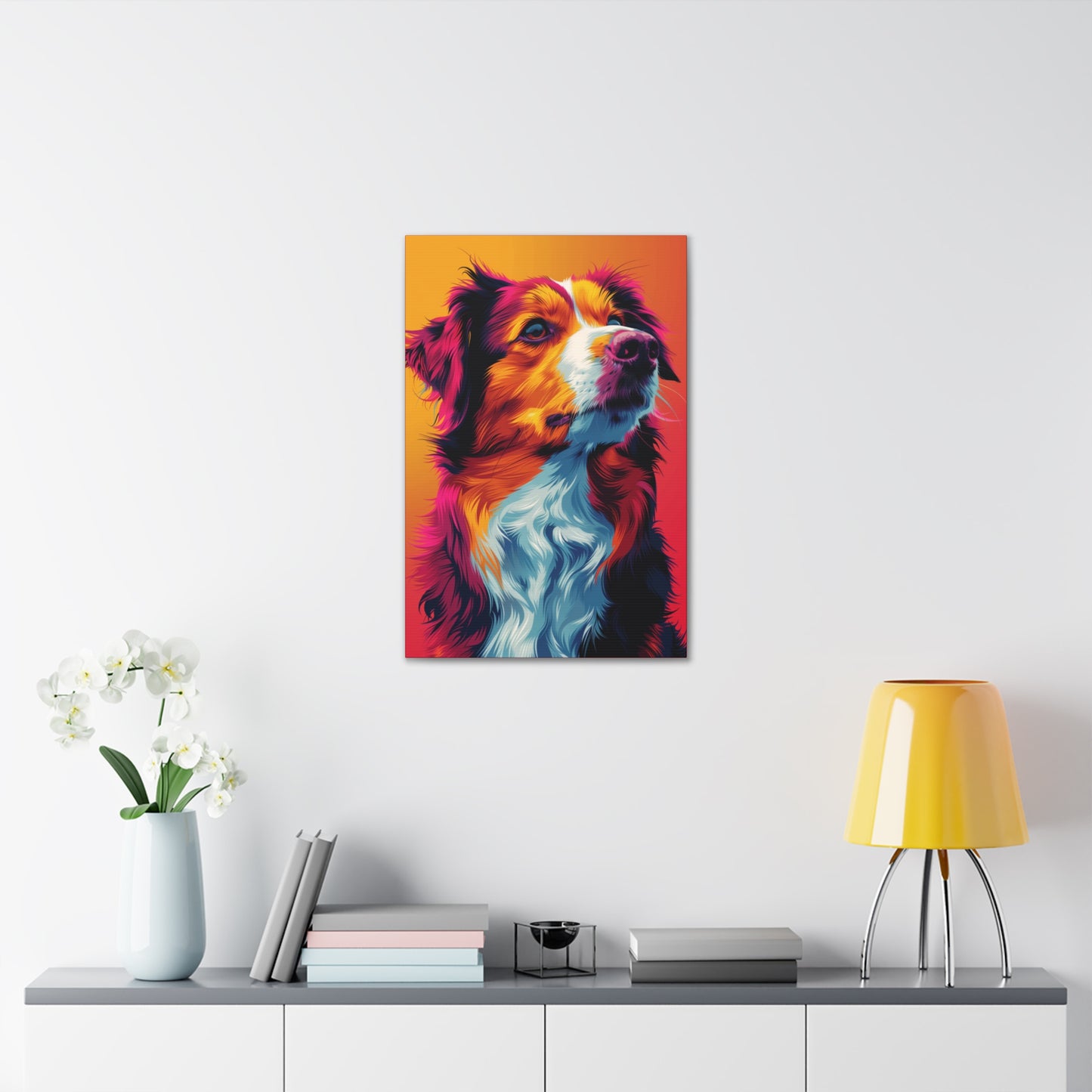 Border Collie Dog - Abstract Illustration Canvas Gallery Wraps