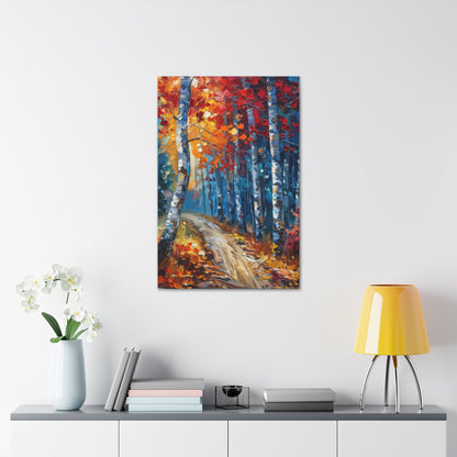 road through autumn forest - Leonid Afremov Style Digital Print Canvas Gallery Wraps