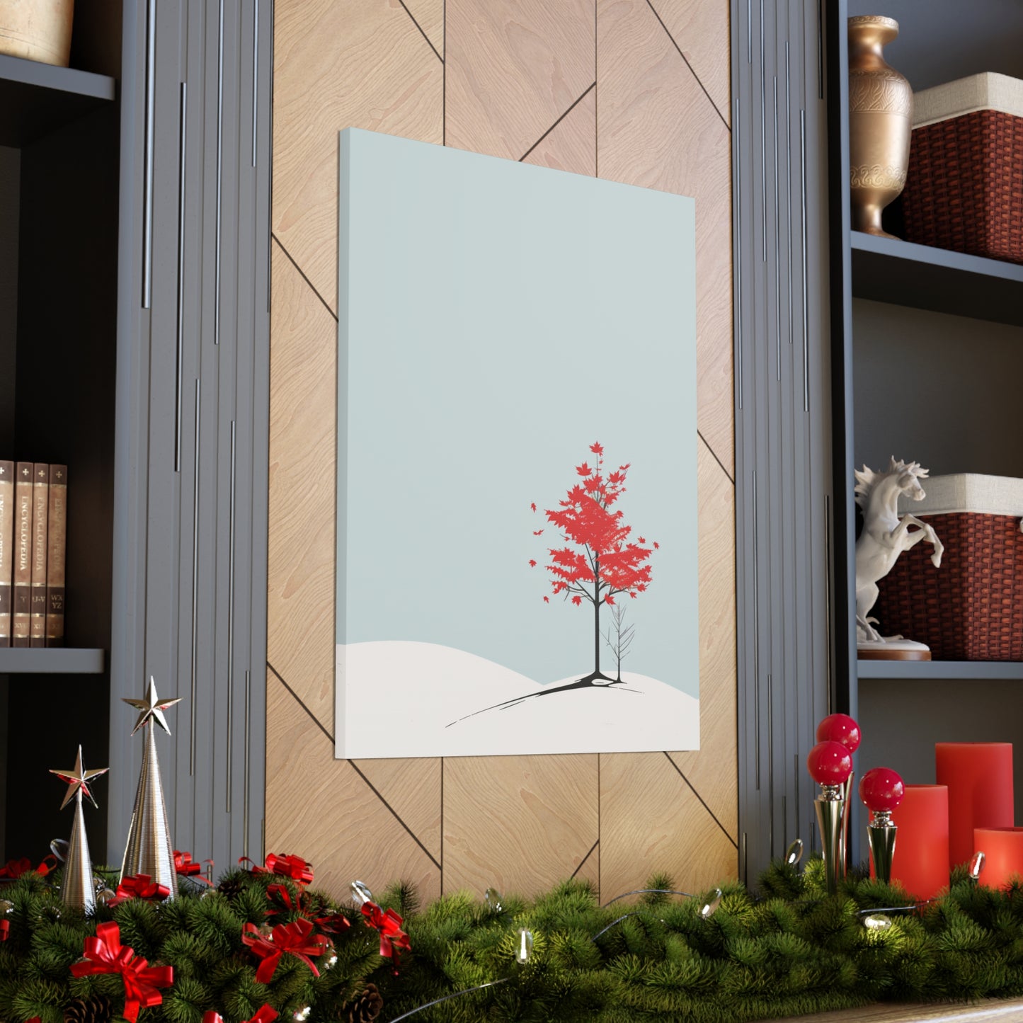 Maple Tree in Winter - Illustration Canvas Gallery Wraps