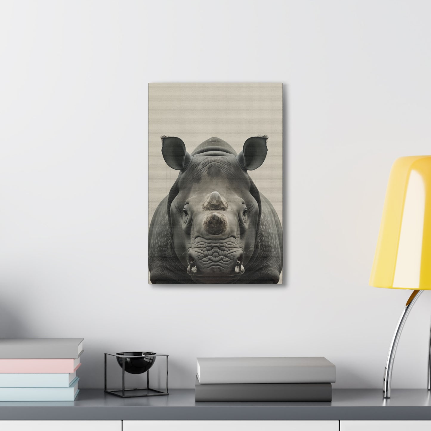 Rhinoceros  Digital Illustration Canvas Gallery Wraps