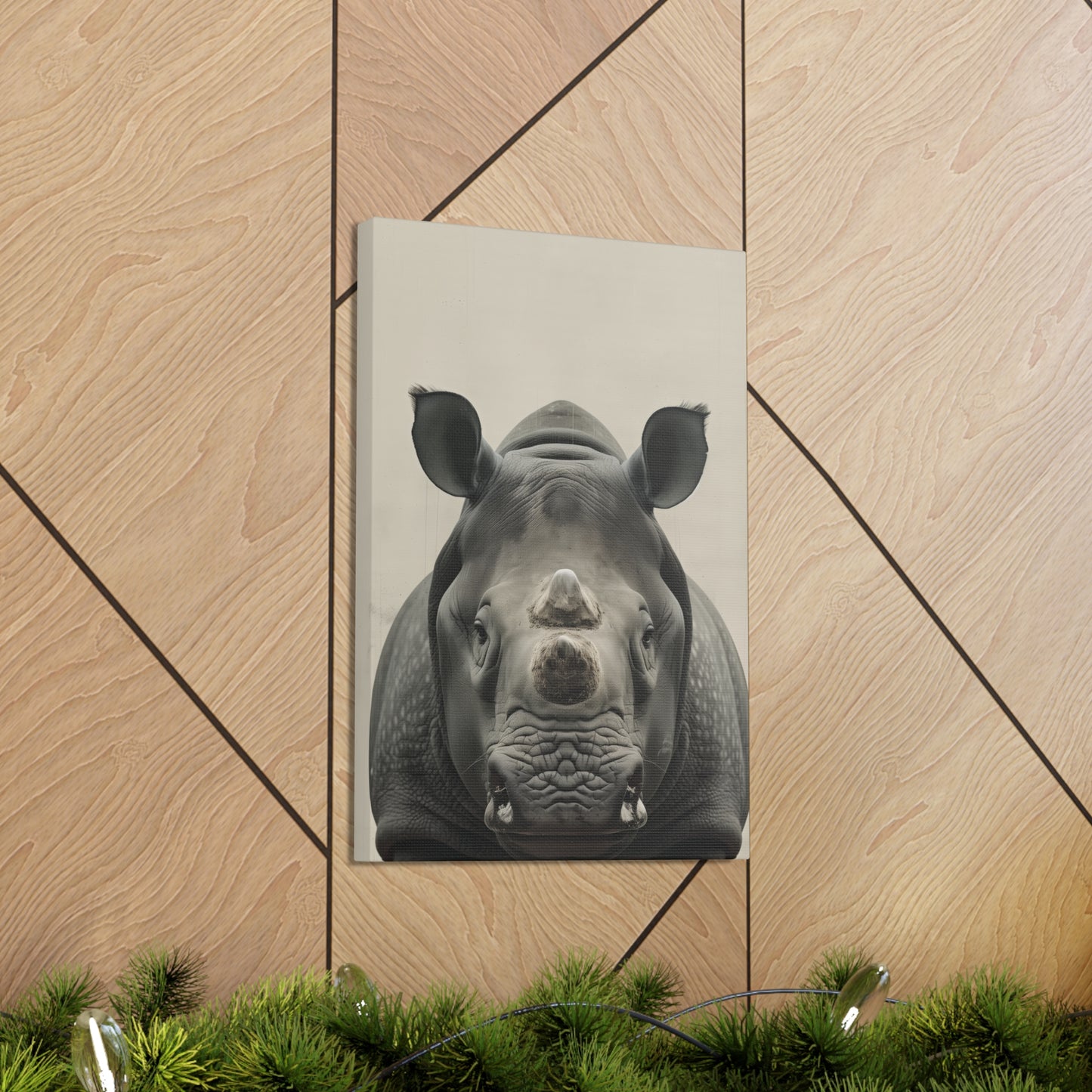 Rhinoceros  Digital Illustration Canvas Gallery Wraps