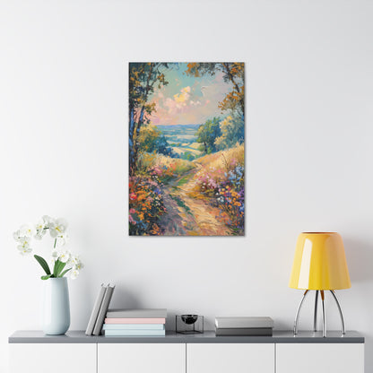 old countryside road in medieval times Digital Oil Painting Print Canvas Gallery Wraps