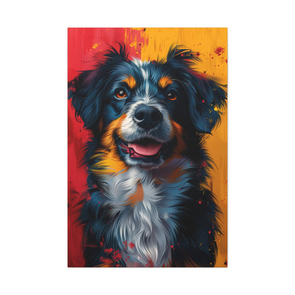 Border Collie Dog - Illustration Canvas Gallery Wraps