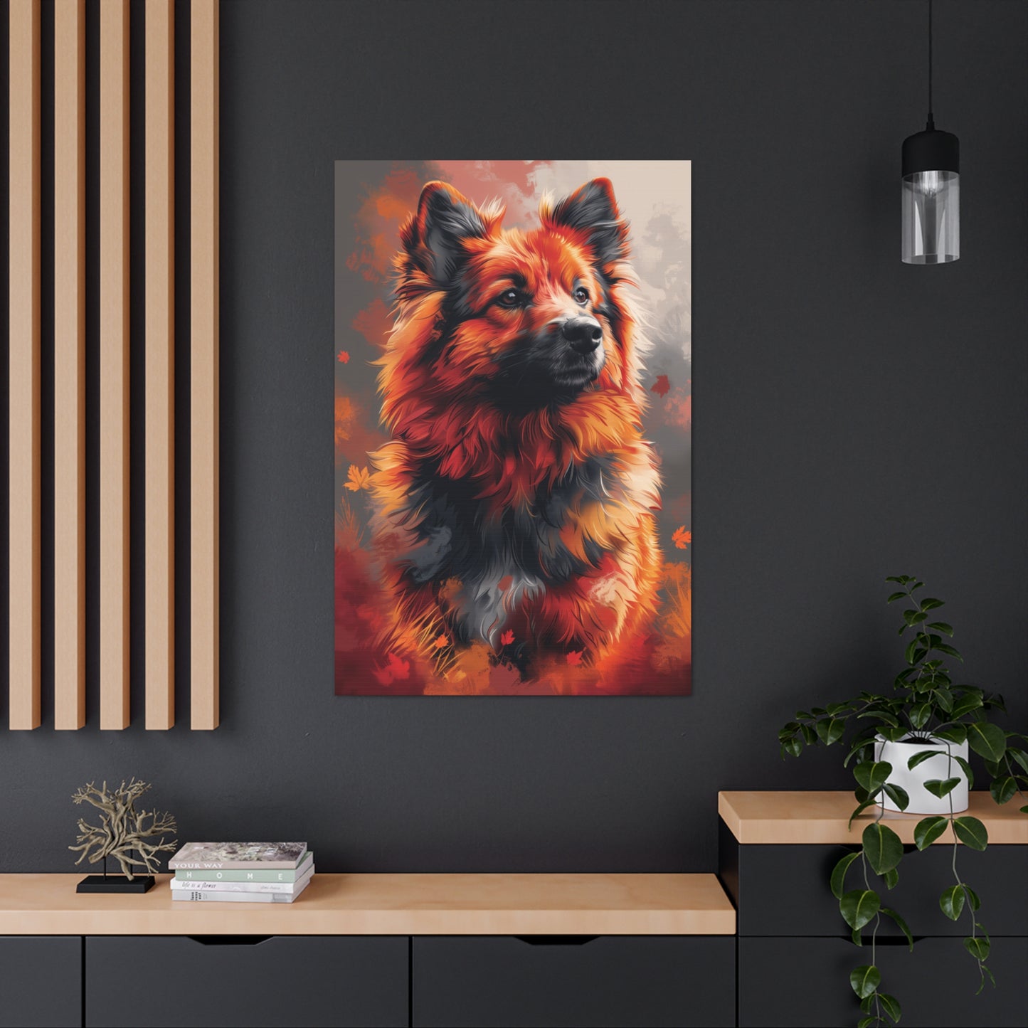 Papillon Dog - Abstract Illustration Canvas Gallery Wraps