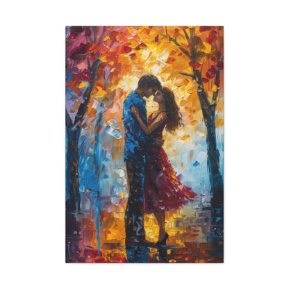 Couple - Leonid Afremov Style Digital Oil Painting Canvas Gallery Wraps