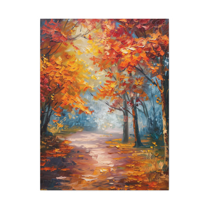 Road Through Autumn Forest - Leonid Afremov Oil Painting Canvas Gallery Wraps