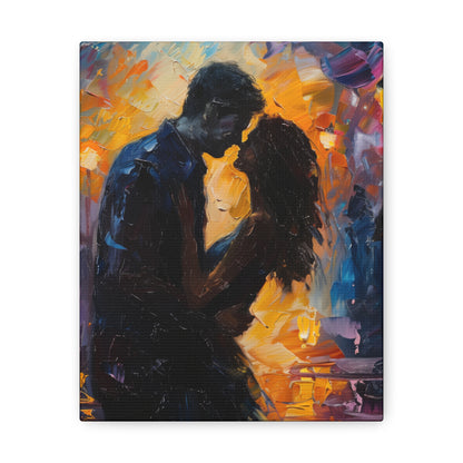 Couple - Leonid Afremov Style Digital Oil Painting Canvas Gallery Wraps