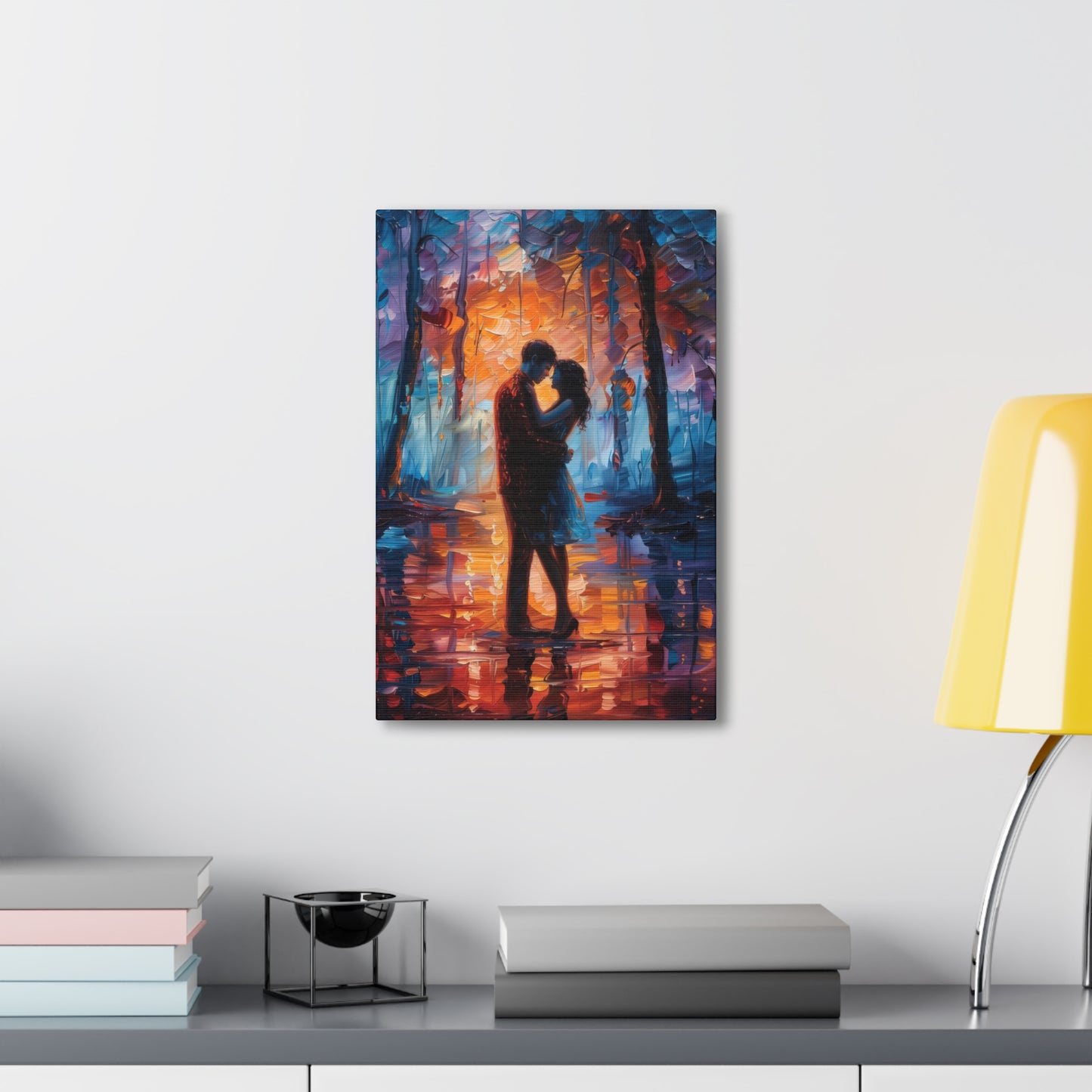 Couple - Leonid Afremov Style Digital Oil Painting Canvas Gallery Wraps