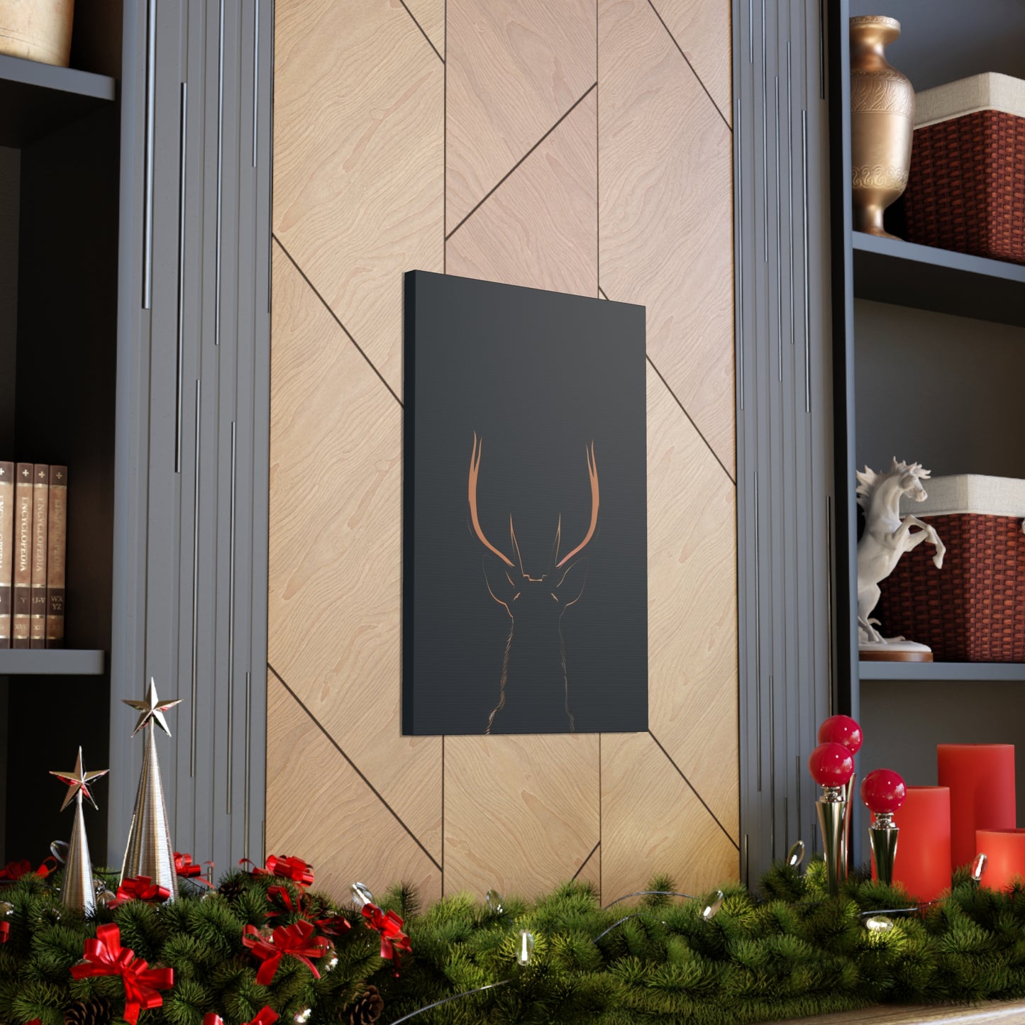 Reindeer antlers  Digital Illustration Canvas Gallery Wraps