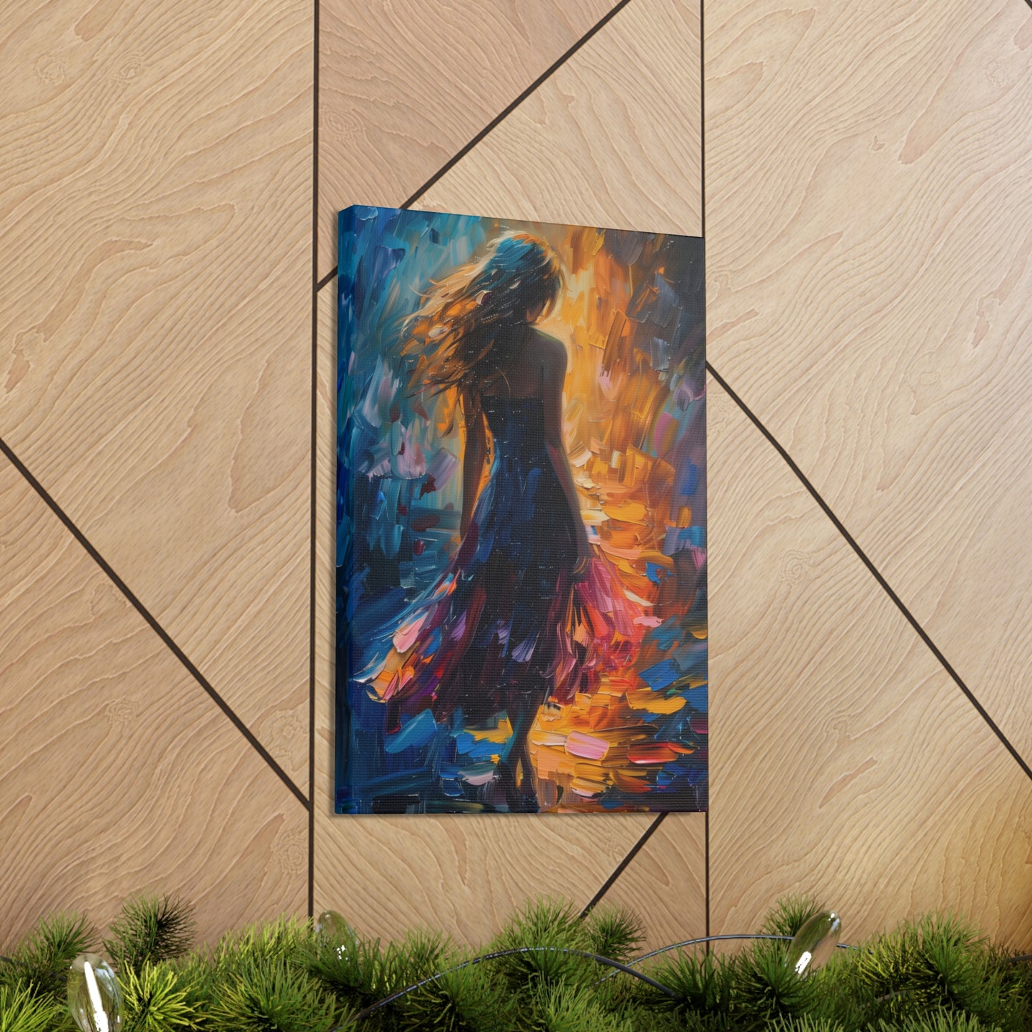 girl - Leonid Afremov Style Digital Print Canvas Gallery Wraps