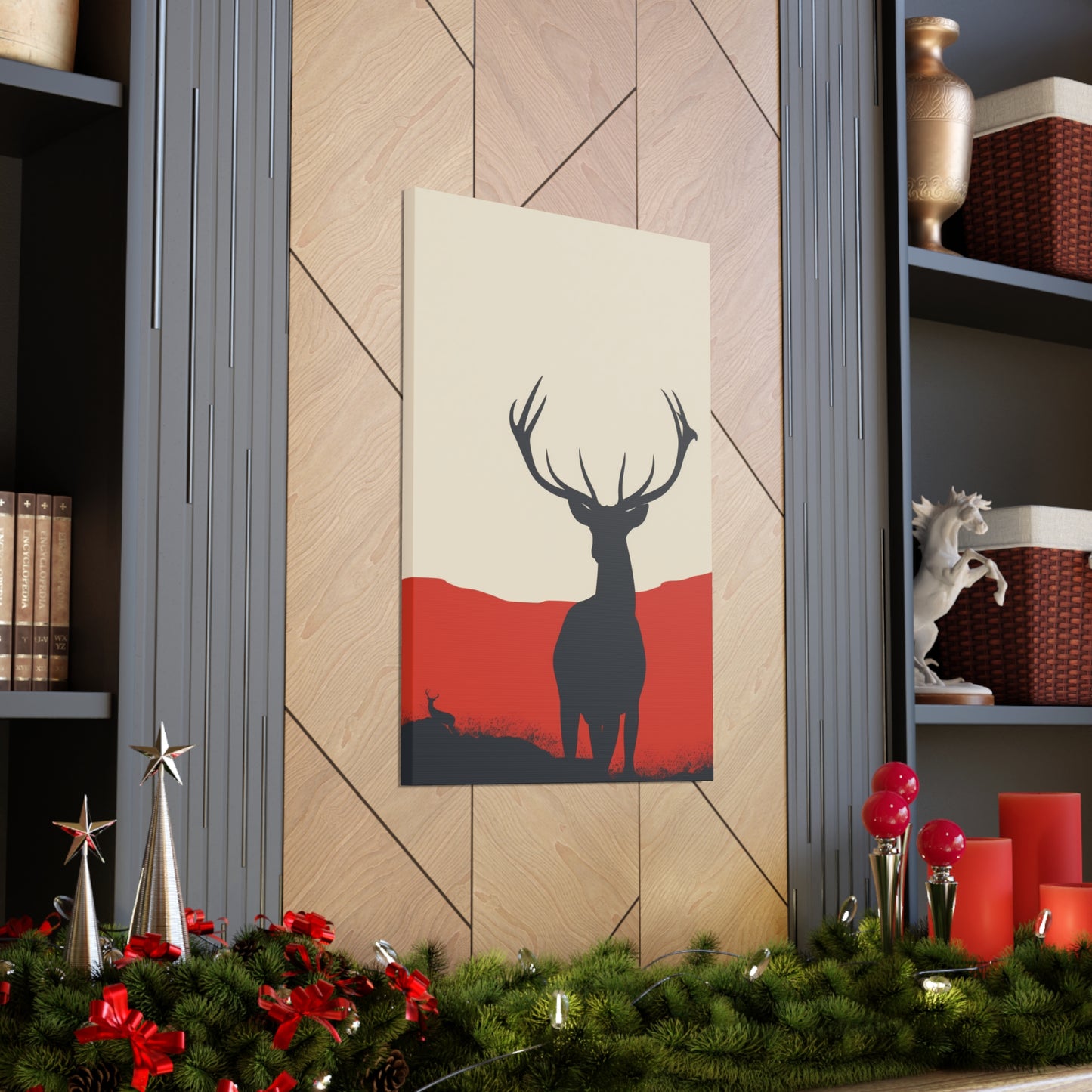 Reindeer with antlers  Digital Illustration Canvas Gallery Wraps