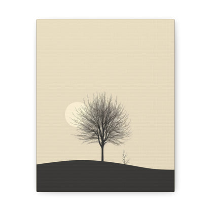 Lone Leafless Tree - Illustration Canvas Gallery Wraps