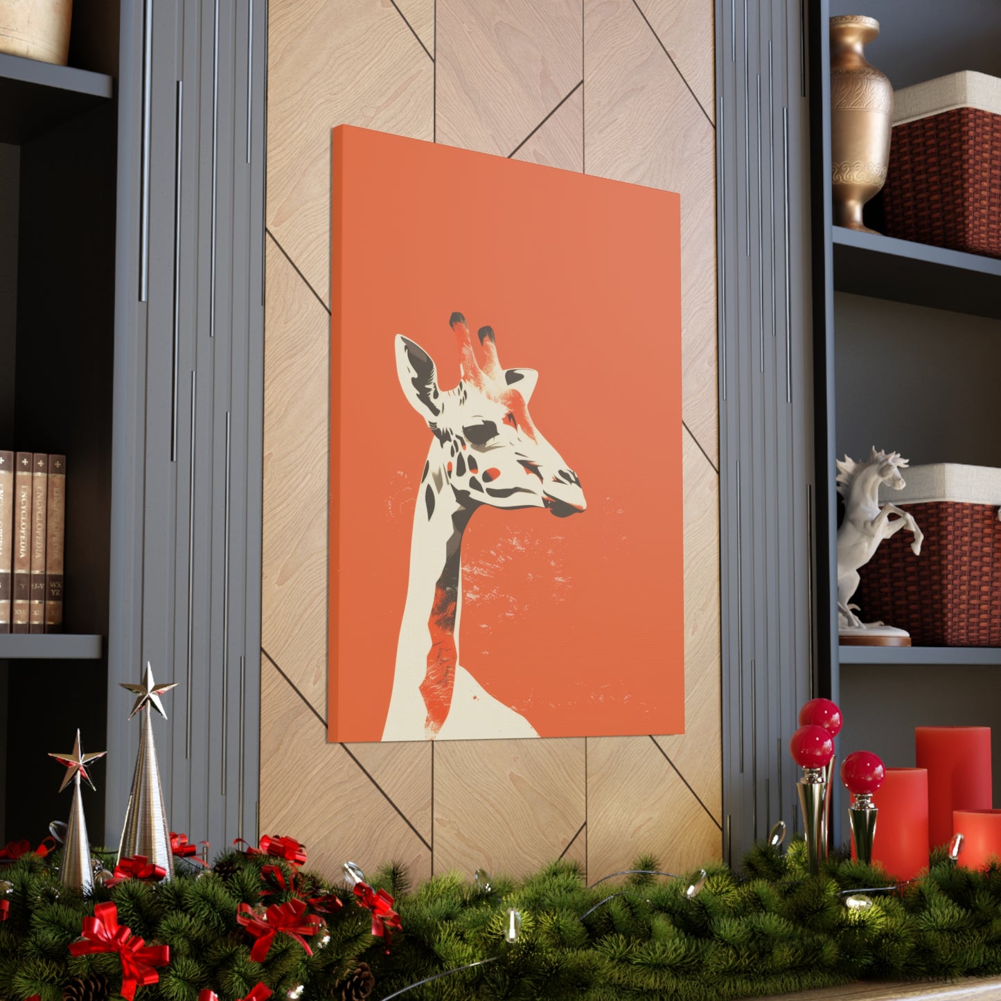 Giraffe Digital Illustration Canvas Gallery Wraps