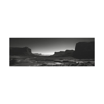 Wild West Desert of Arizona - Black and White Landscape Panorama Canvas Gallery Wraps