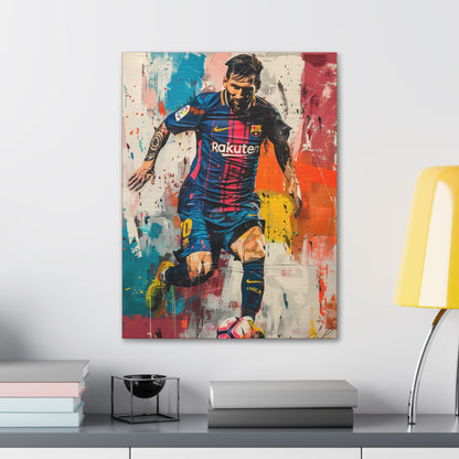 Lionel Messi - Abstract Digital Painting Canvas Gallery Wraps