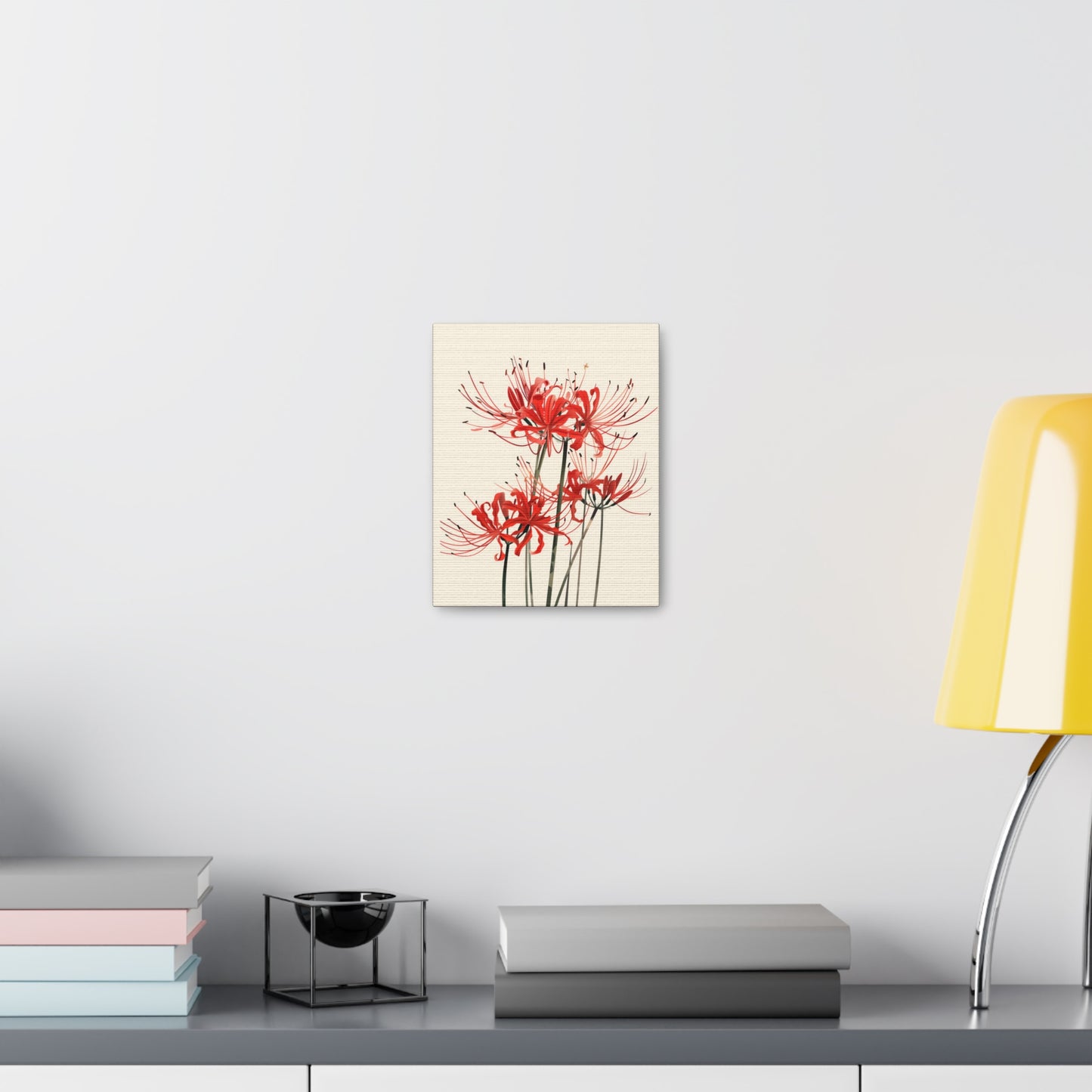 Red Spider Lily Flower Digital Illustration Canvas Gallery Wraps