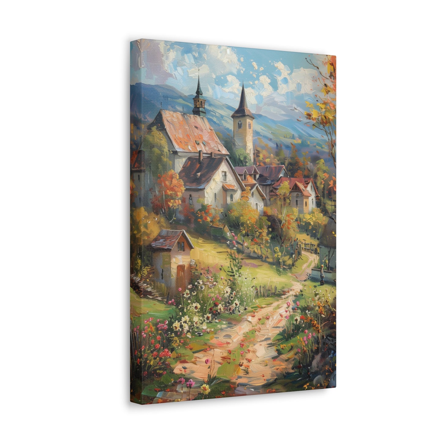 European country side in medieval times whimsical Digital Oil Painting Print Canvas Gallery Wraps