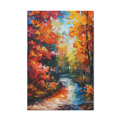 Road Through Autumn Flower Forest - Leonid Afremov Oil Painting Canvas Gallery Wraps