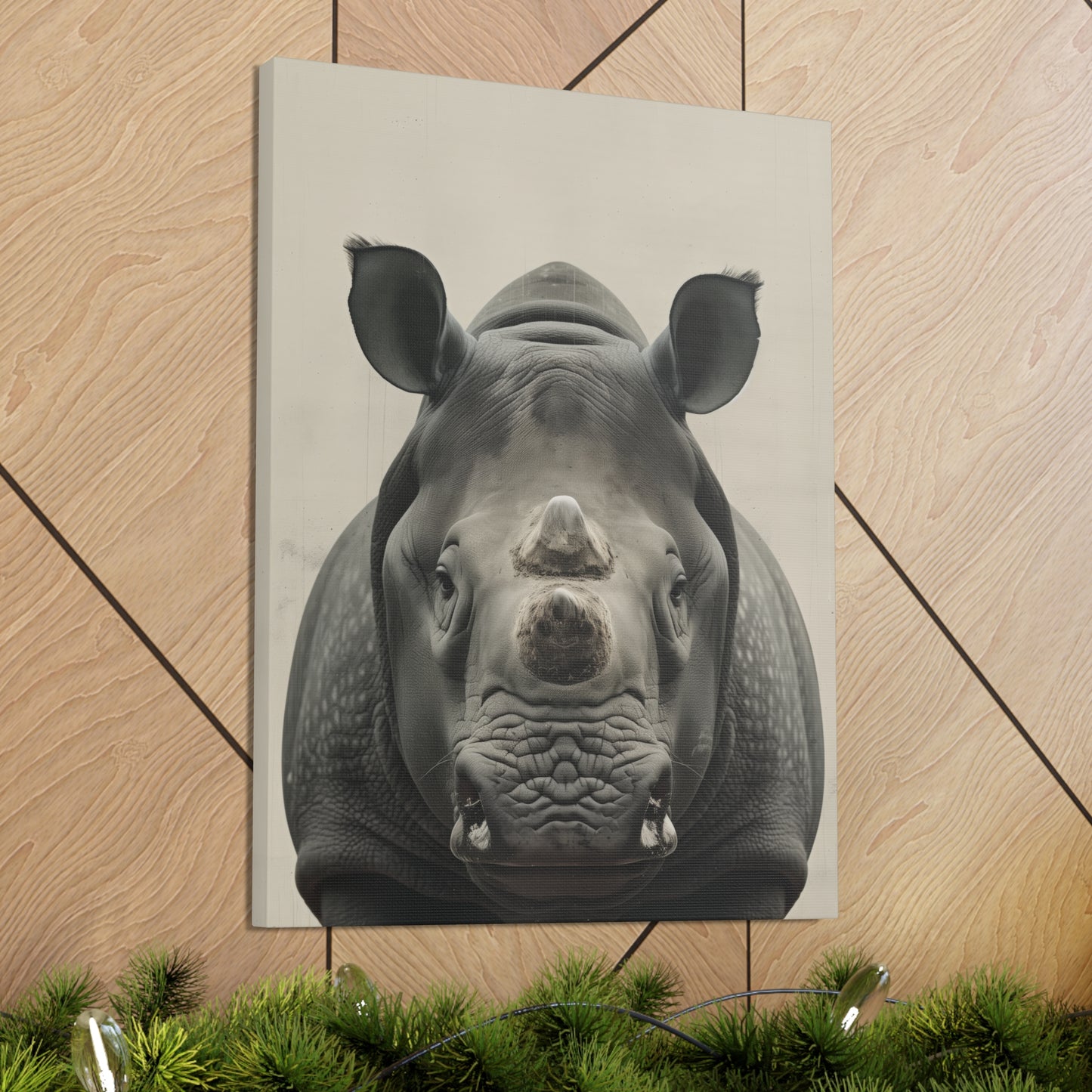 Rhinoceros  Digital Illustration Canvas Gallery Wraps