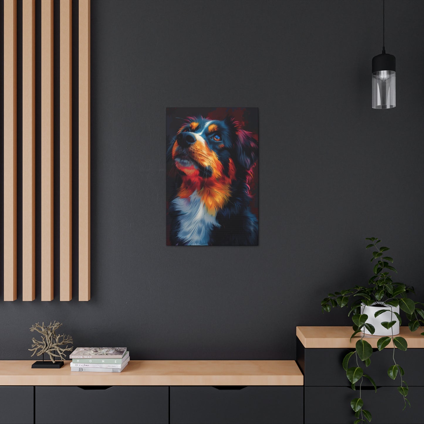 Border Collie - Abstract Illustration Canvas Gallery Wraps