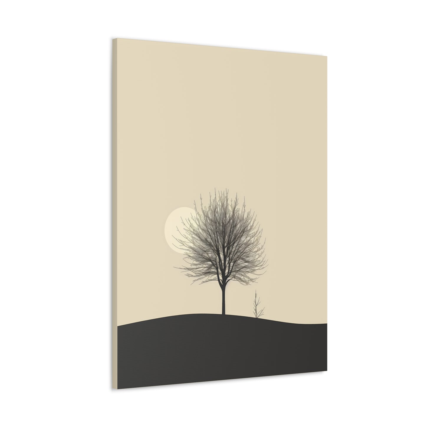 Lone Leafless Tree - Illustration Canvas Gallery Wraps