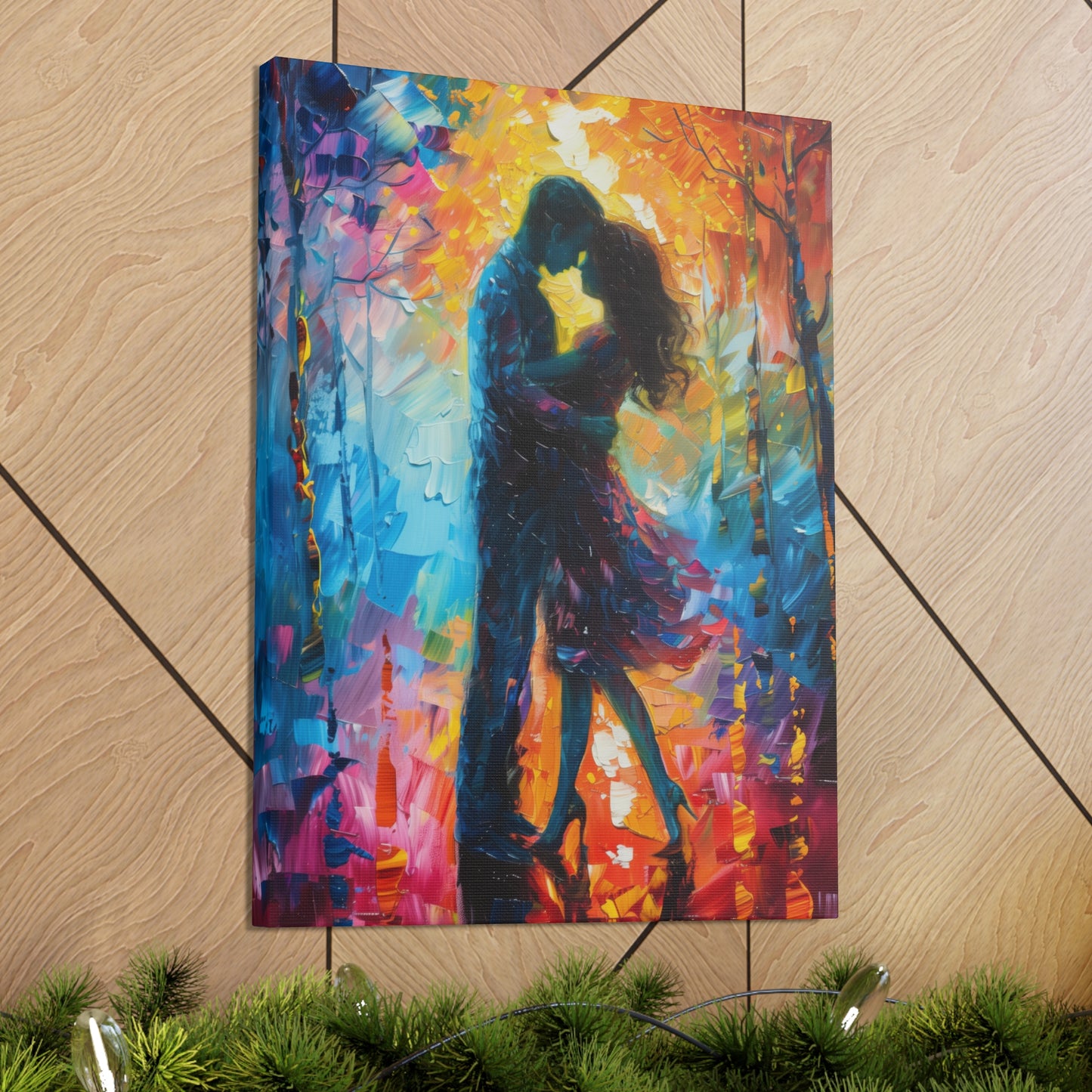 Couple - Leonid Afremov Style Digital Oil Painting Canvas Gallery Wraps