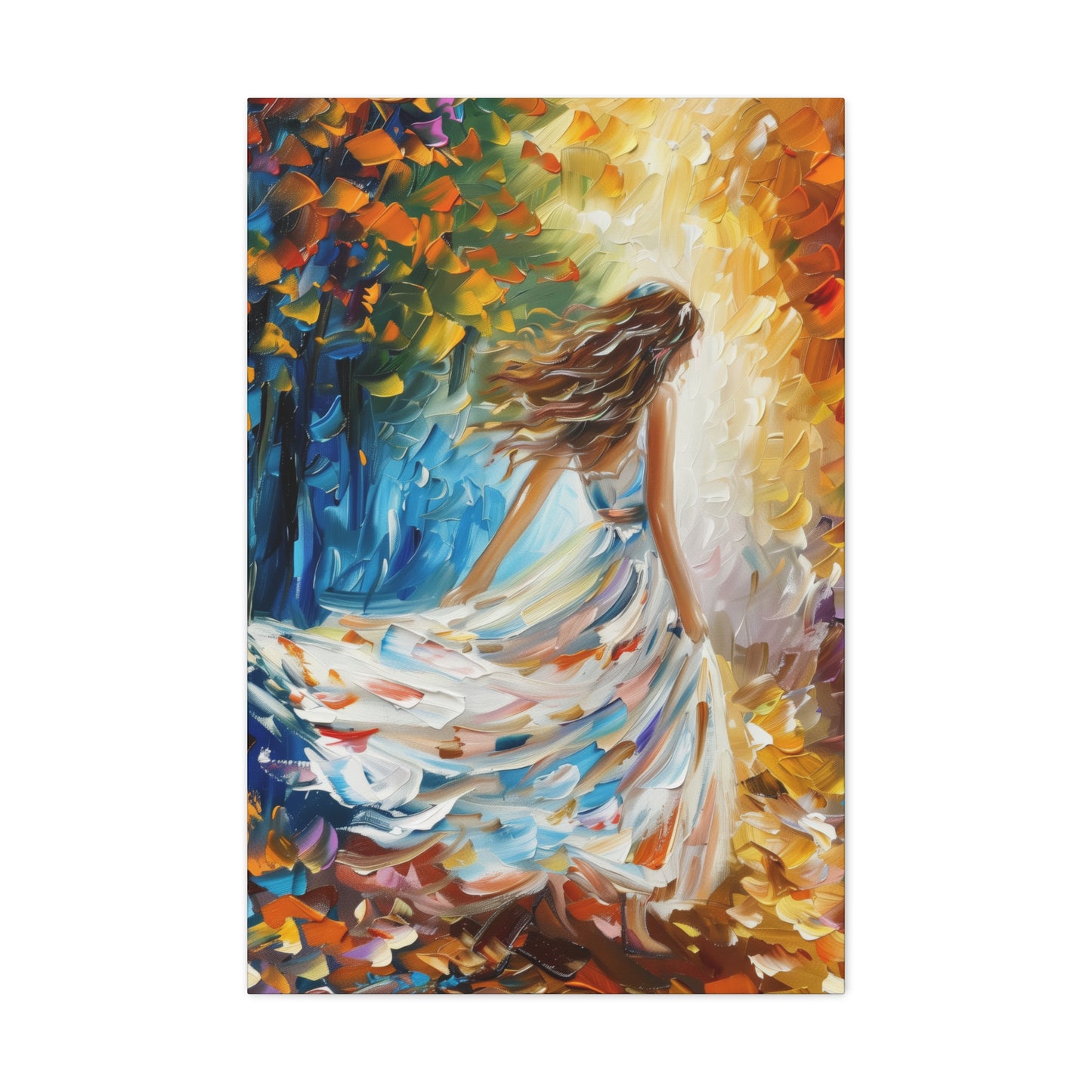 bride walking in street - Leonid Afremov Style Digital Print Canvas Gallery Wraps