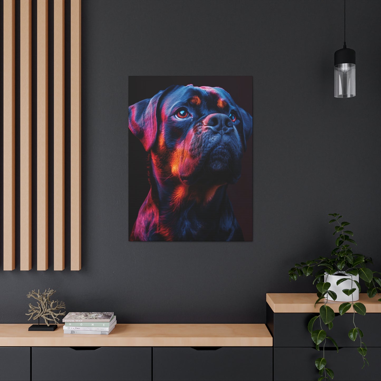 Rottweiler Dog - Abstract Illustration Canvas Gallery Wraps