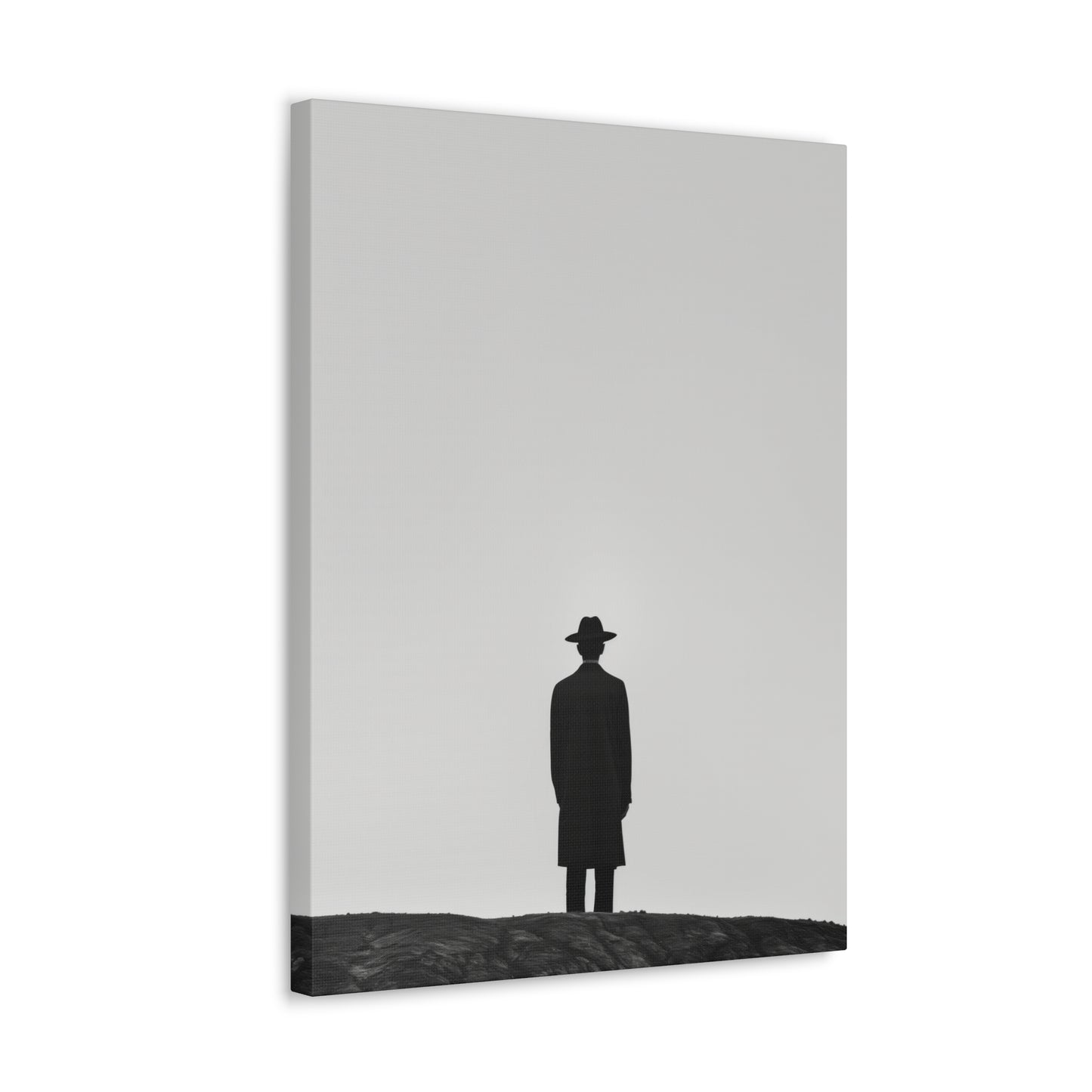 Man Wearing Suit and Porkpie Hat - Takeshi Kitano Style Digital Illustration Canvas Gallery Wraps