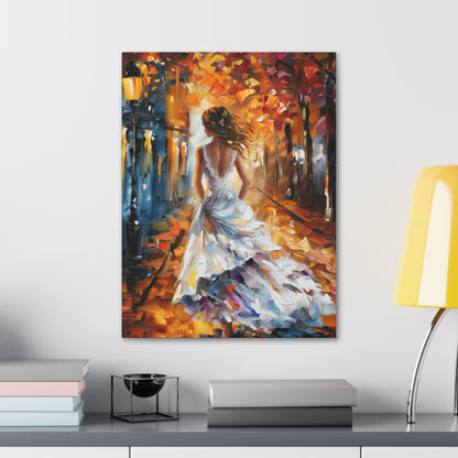 bride walking in street - Leonid Afremov Style Digital Print Canvas Gallery Wraps