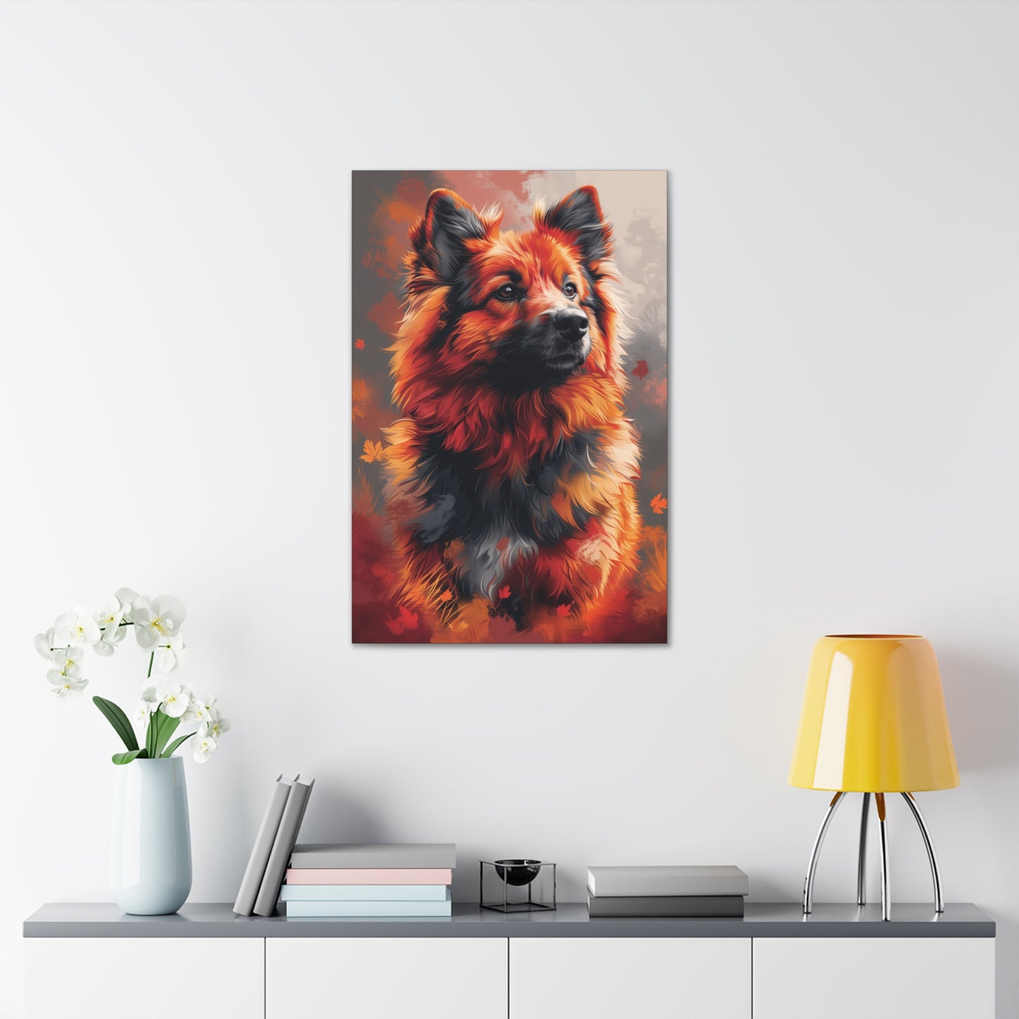 Papillon Dog - Abstract Illustration Canvas Gallery Wraps