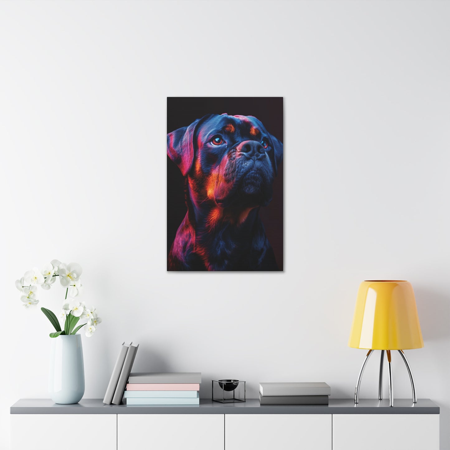 Rottweiler Dog - Abstract Illustration Canvas Gallery Wraps