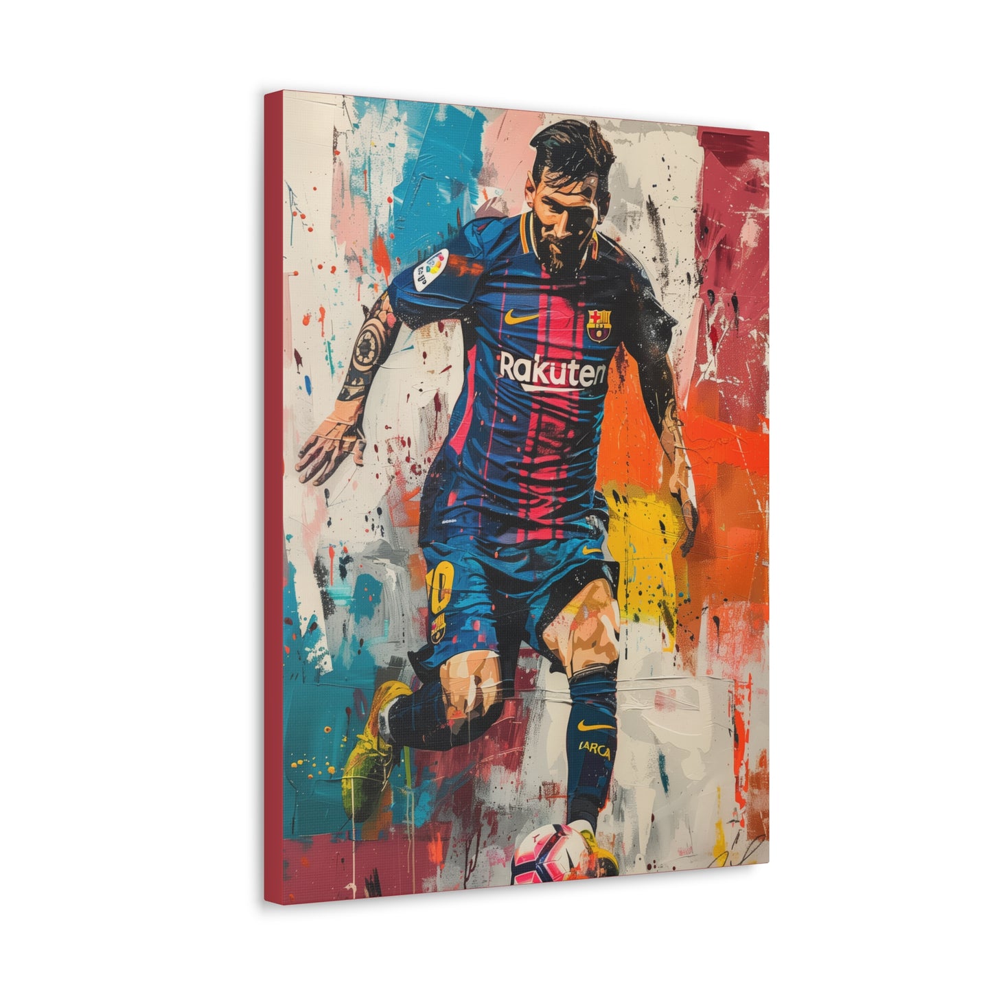 Lionel Messi - Abstract Digital Painting Canvas Gallery Wraps