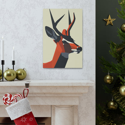 Reindeer with antlers Digital Illustration Canvas Gallery Wraps