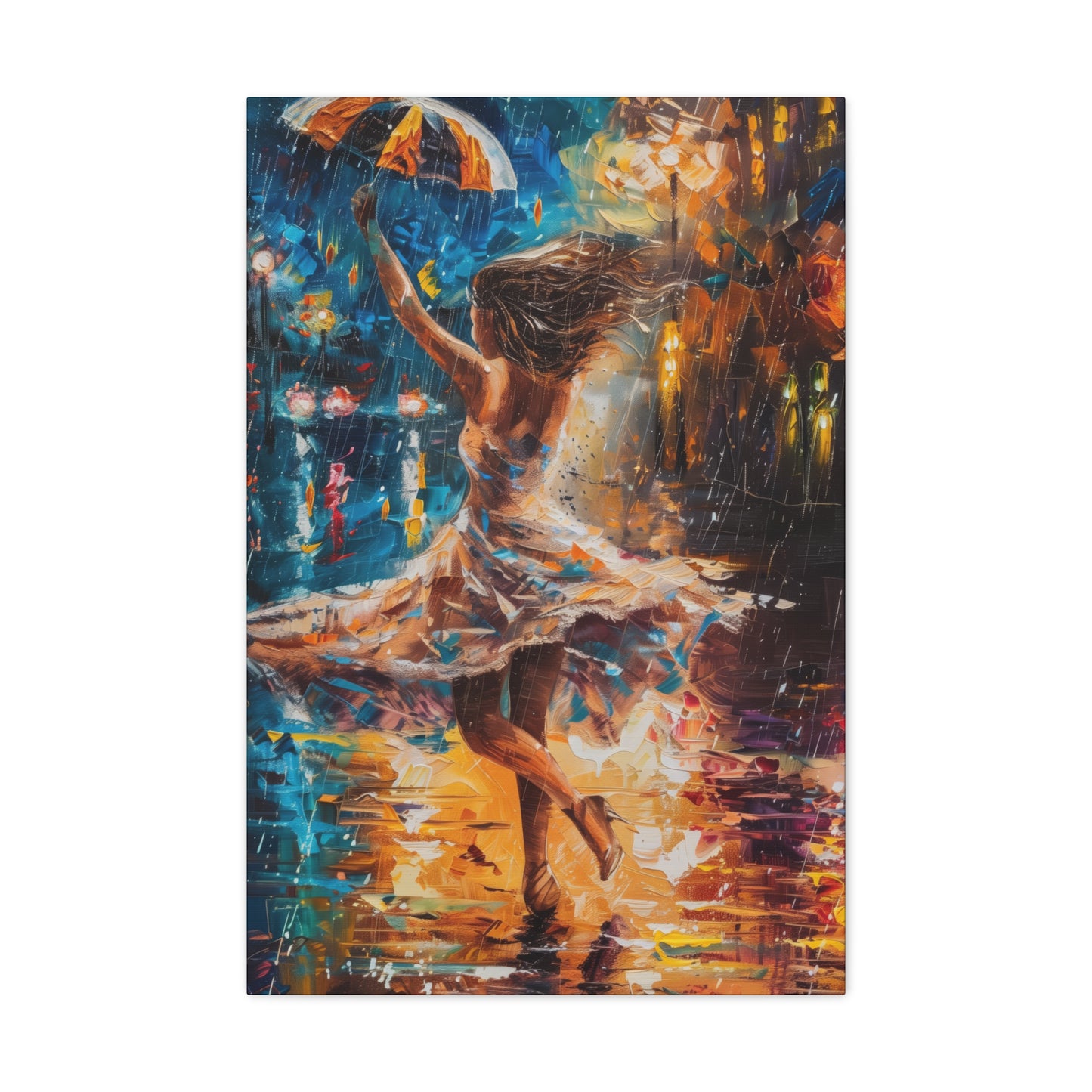 Dancing in the Rain - Leonid Afremov Style Digital Print Canvas Gallery Wraps