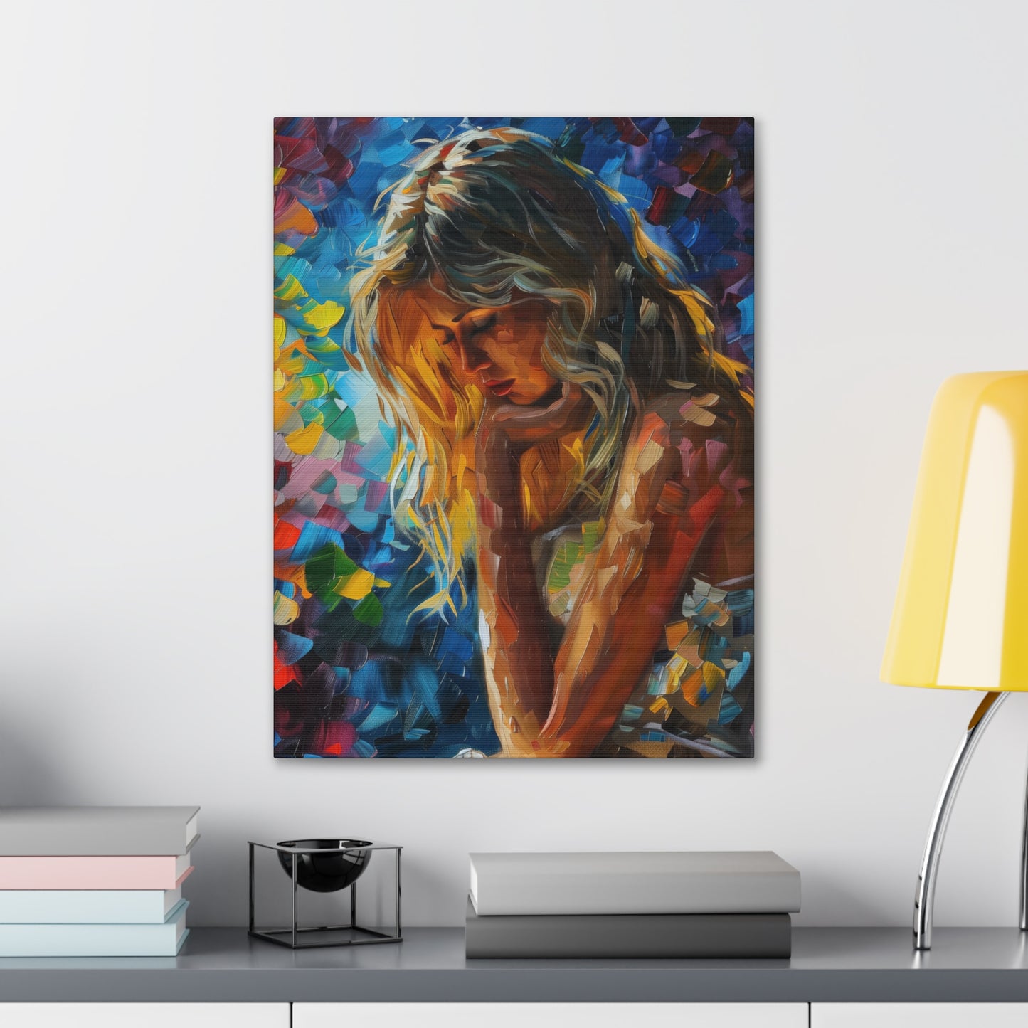 Cute Girl - Leonid Afremov Style Digital Oil Painting Canvas Gallery Wraps