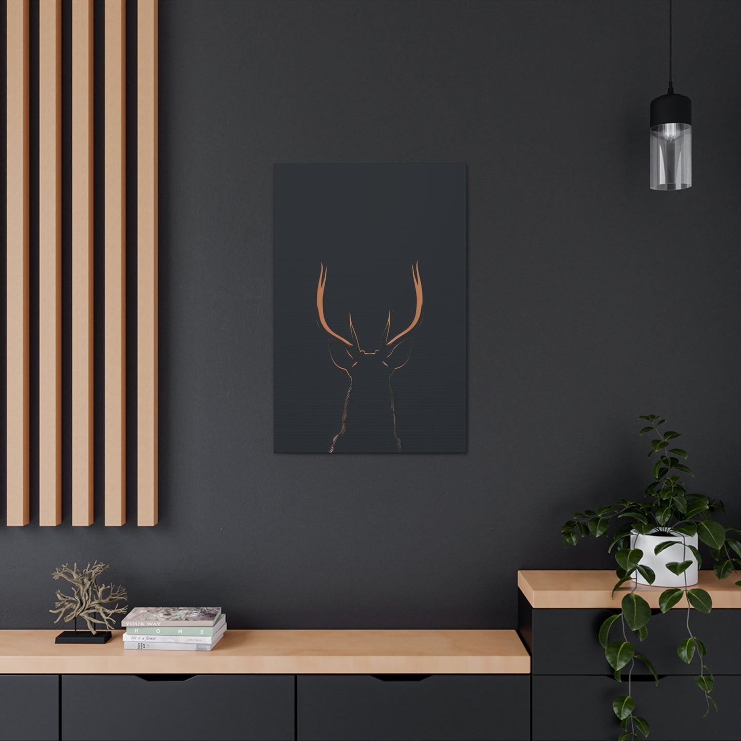 Reindeer antlers  Digital Illustration Canvas Gallery Wraps