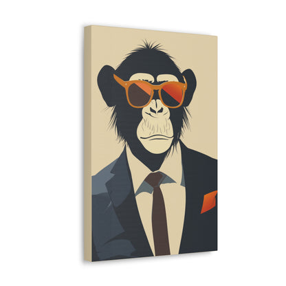 Ape Wearing Suite and Sunglasses Digital Illustration Canvas Gallery Wraps