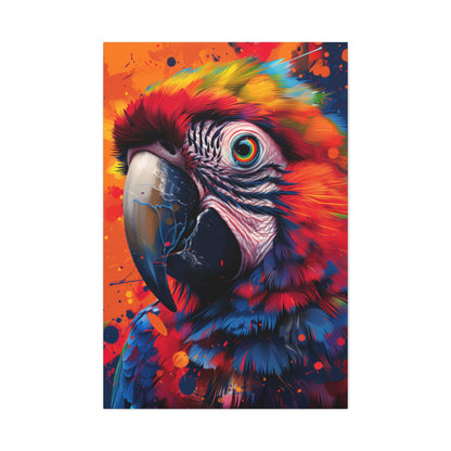 Macaw Parrot - Digital Illustration Canvas Gallery Wraps