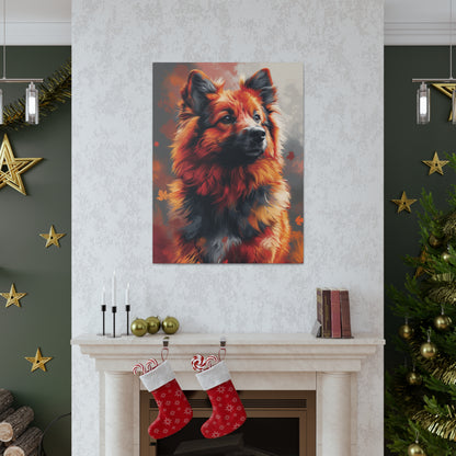 Papillon Dog - Abstract Illustration Canvas Gallery Wraps