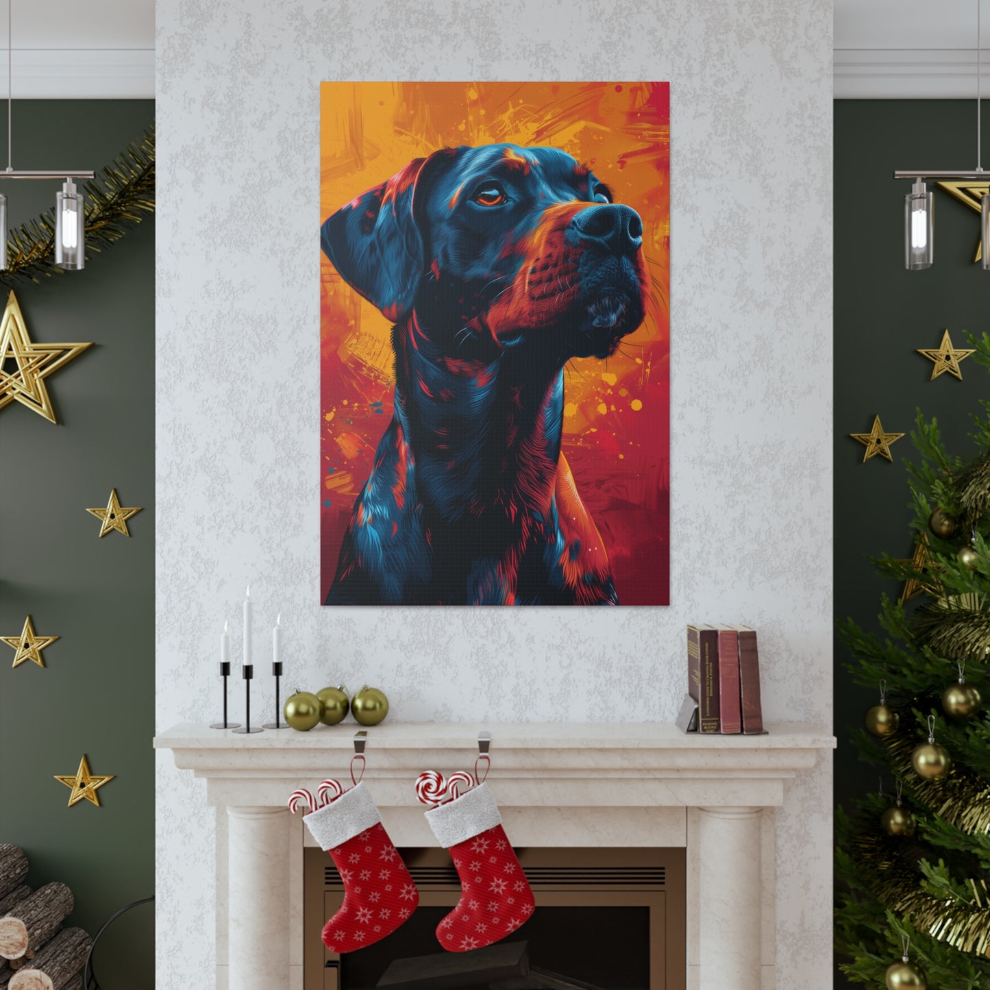 Rottweiler Dog - Abstract Illustration Canvas Gallery Wraps