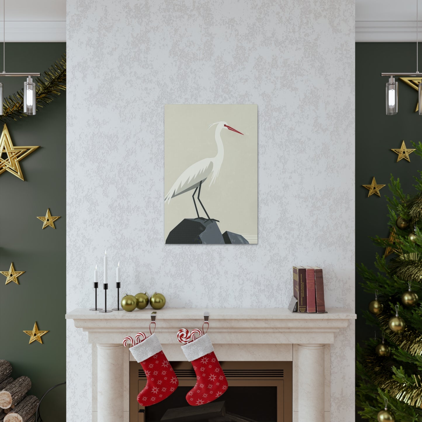 Stork Digital Illustration Canvas Gallery Wraps