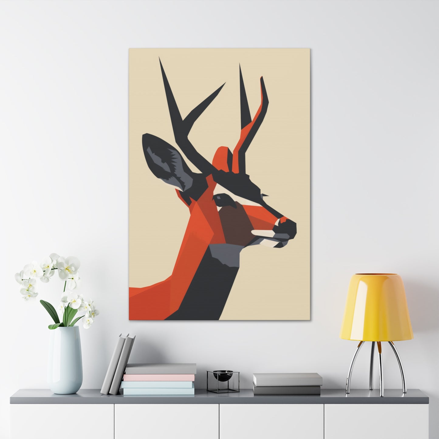 Reindeer with antlers Digital Illustration Canvas Gallery Wraps