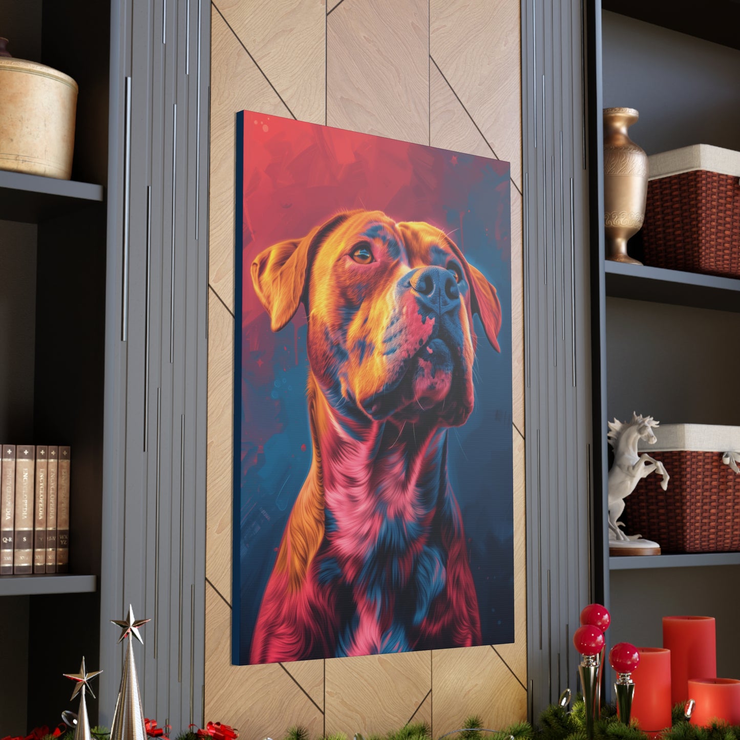 American Pit Bull Terrier - Abstract Illustration Canvas Gallery Wraps