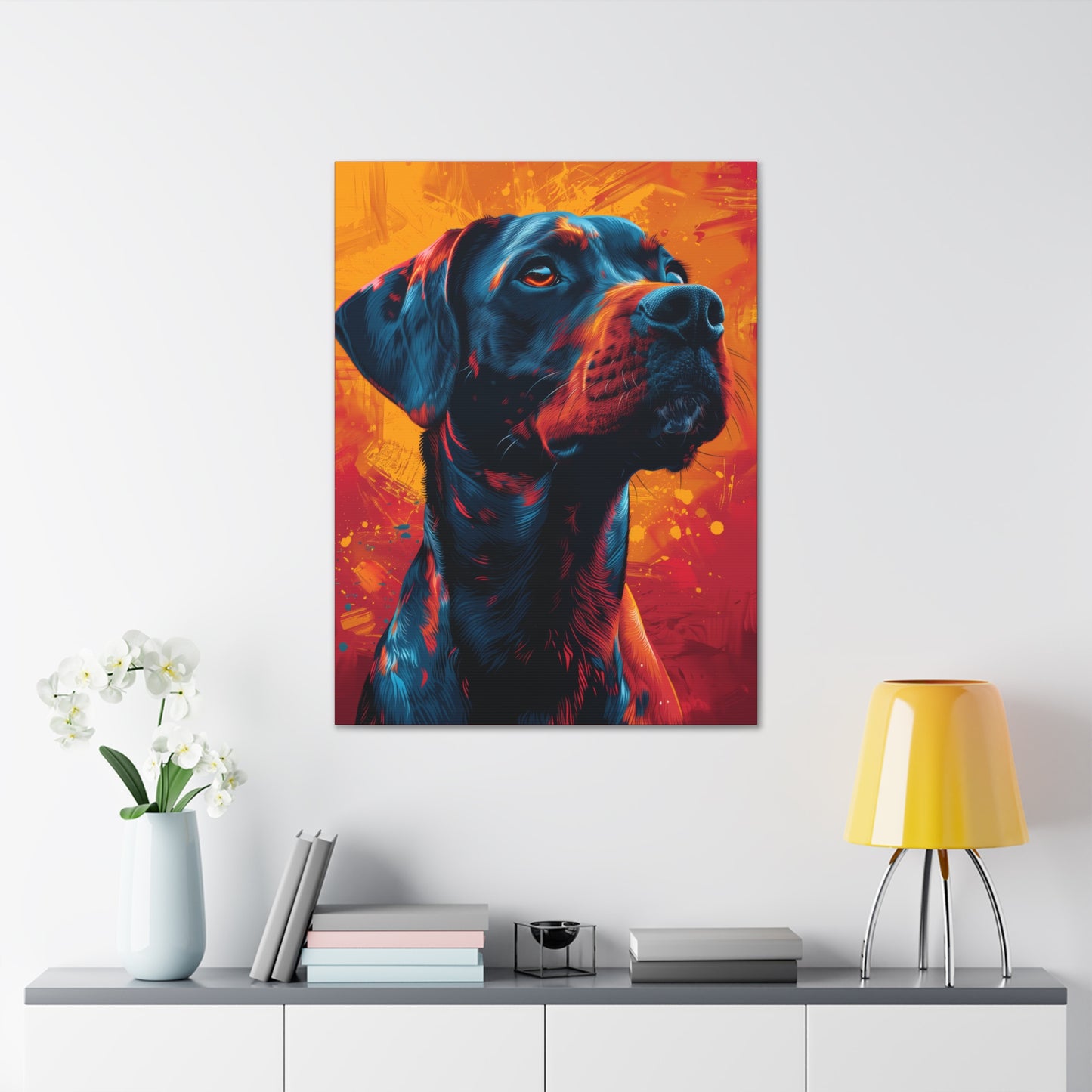 Rottweiler Dog - Abstract Illustration Canvas Gallery Wraps