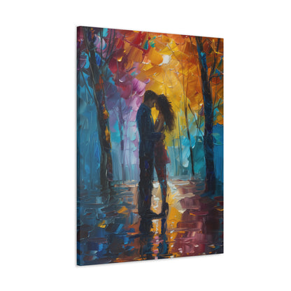 Couple - Leonid Afremov Style Digital Oil Painting Canvas Gallery Wraps