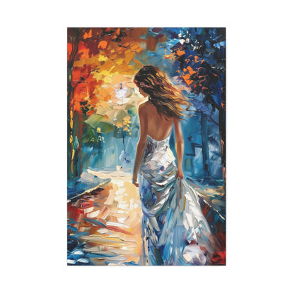 bride in the streets - Leonid Afremov Style Digital Print Canvas Gallery Wraps