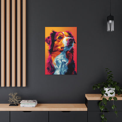 Border Collie Dog - Abstract Illustration Canvas Gallery Wraps