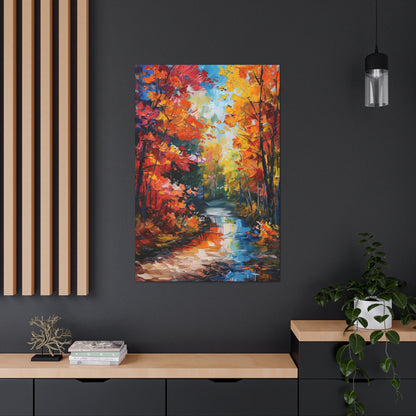 Road Through Autumn Flower Forest - Leonid Afremov Oil Painting Canvas Gallery Wraps