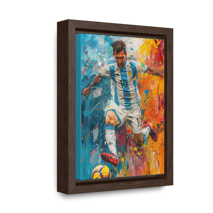 Lionel Messi Playing with Argentina T-Shirt - Canvas Print